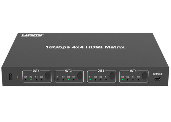 Đầu thu hồng ngoại Bộ chuyển đổi HDMI ma trận 4x4 Micro USB 18Gbps