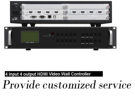 HDMI 4 In 4 Out 4K Video Wall Controller 2x2 cổng cái RJ45 cho 9 màn hình