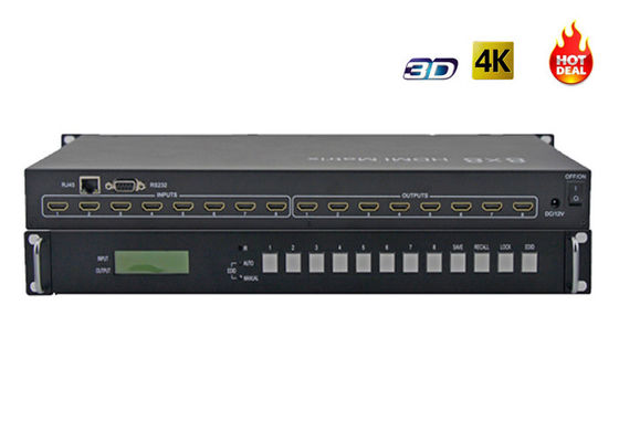 Bộ chuyển đổi ma trận video 4Kx2K 8X8 3D IR HDMI với đầu vào 8x và đầu ra 8x