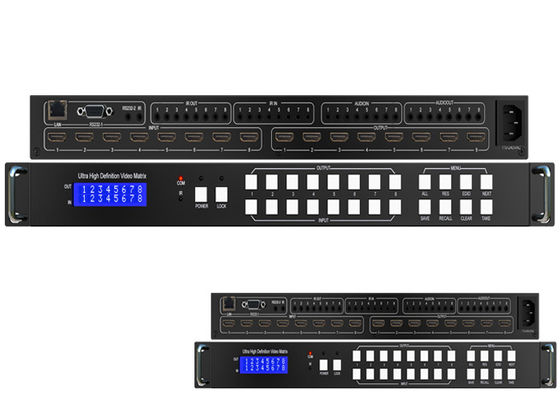 Bộ chuyển mạch ma trận 18Gbps 8x8 IR Audio UHD HDMI 2.0 liền mạch 4K 60Hz