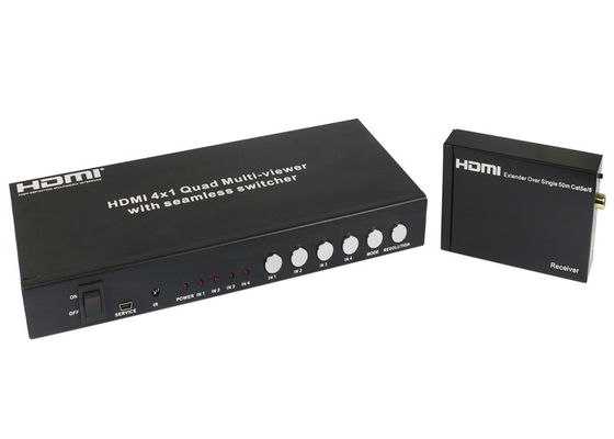 Bộ mở rộng UTP HDMI 4x1 Quad Multi Viewer với RS232 và Lệnh chuyển IR liền mạch