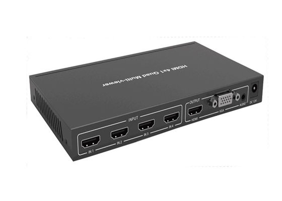 4 đầu vào HDmi 4K Quad Multiviewer với đầu ra 1XHDMI và đầu ra 1XVGA