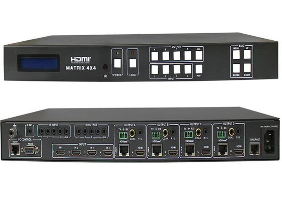 Bộ chuyển đổi ma trận HDMI1.4 4X4 HDBaseT với 4 bộ thu tín hiệu HDMI HDBaseT 70M và 100M