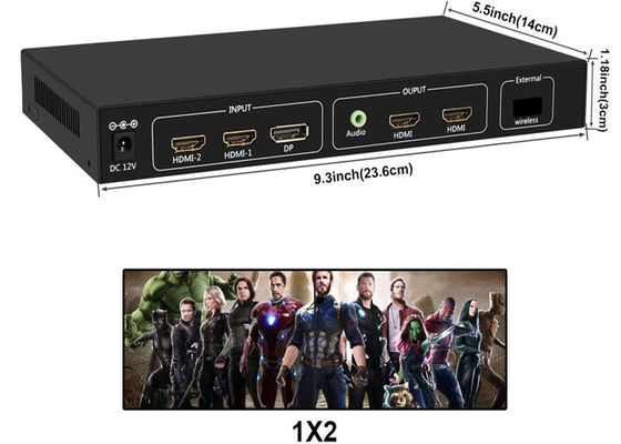 4 cổng Bộ xử lý tường video 4K HDMI cho màn hình đa màn hình 2X2 1X2