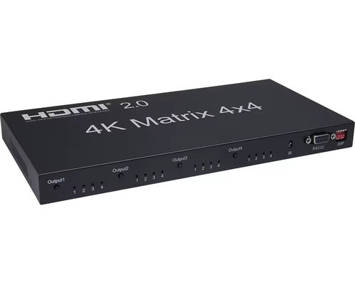Hỗ trợ EDID 70 mét IR HDBaseT 4X4 HDMI Matrix Switcher với điều khiển từ xa IR