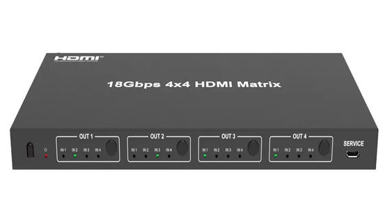 Khả năng đầu ra 18Gbps 4 X 4 HDMI Matrix Switcher với độ phân giải đầu ra lên đến 4Kx2k 60Hz