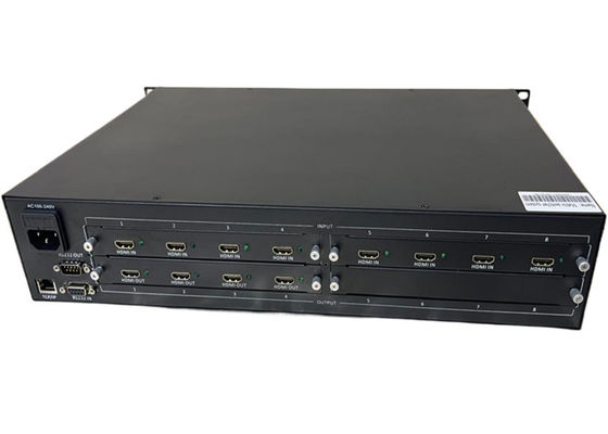 Bộ chuyển đổi ma trận video gắn trên kệ với nguồn điện AC 100-240V IR điều khiển từ xa