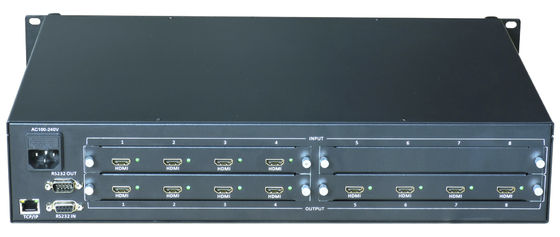 Bộ chuyển đổi ma trận sợi quang có thể lắp đặt trên kệ HDMI 8x8 với phù hợp với HDCP