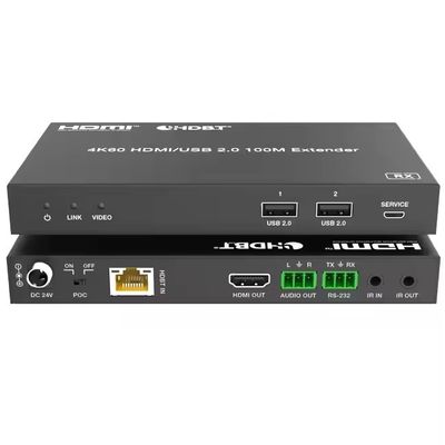4K USB 2.0 HDBaseT Extender qua LAN HDBaseT PoC Cáp đơn Cat5e / 6a / 7, tối đa 100m