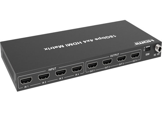 18Gbps 4k HDMI HDCP 2.2 Bộ chuyển đổi video 4x4 Hộp kim loại