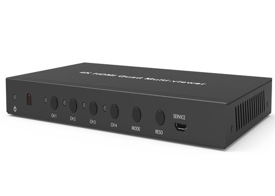 Black HDCP 1.4 4K 4 × 1 Quad HDMI Multiviewer với đầu vào 4 x HDMI và 1 x đầu ra HDMI