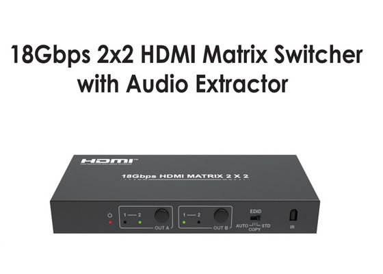 Bộ chuyển mạch ma trận HDMI 2x2 loại A 18Gbps với bộ tách âm thanh