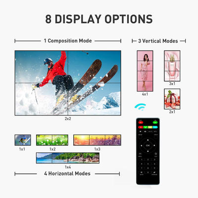 1 In 4 Out TV LCD đa màn hình Bộ điều khiển Video Wall 2x2 Với 8 chế độ treo tường
