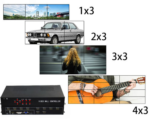 1 In 8 Out / 1 In 9 Out HDMI 3x3 LCD Video TV Wall Controller with 9 screen