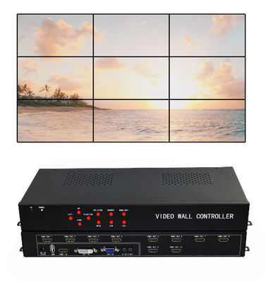 FCC CE Rohs 1 IN 9 OUT Video Matrix Bộ điều khiển treo tường TV 3x3 với 9 màn hình