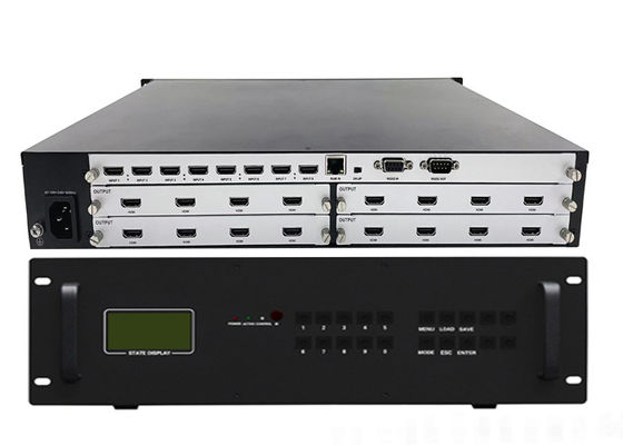 Bộ điều khiển tường video mô-đun và bộ xử lý tường video với 3840x2160 60Hz, chế độ điều khiển IP và nguồn điện kép