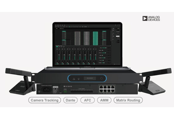 Bàn trộn âm thanh mạng VINCAN NMC100D với 32x32 kênh Dante, trộn micro tự động và 8 giao diện PoE++