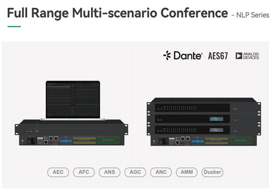 Bộ xử lý DSP âm thanh hội nghị VINCAN NLP Series với AEC Mixing tự động và Dante / AES67 Network Audio